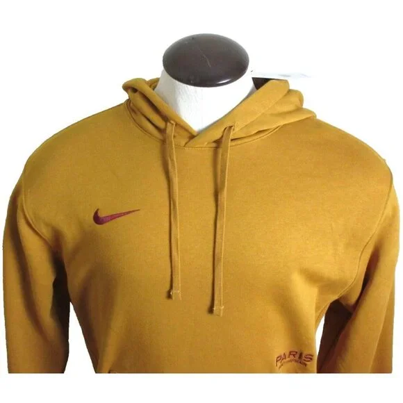 Nike Men's Paris Saint Germain Club Gold Hoodie Pullover Sweatshirt Sizes NWT